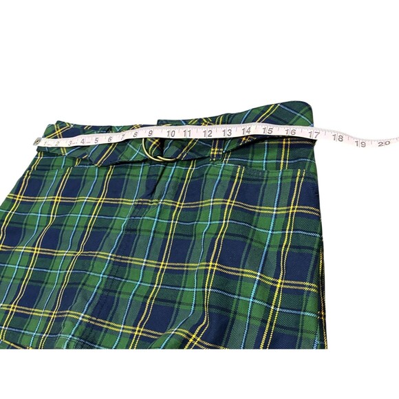 90s Y2K Abercrombie & Fitch Green Taran Plaid Micro Mini Skirt Sz 4 Clueless - Picture 3 of 5